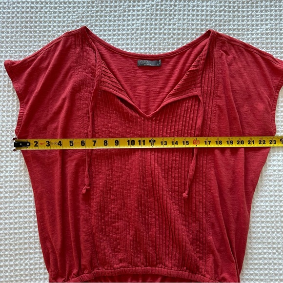 Prana Ocupas Popover Top Women’s Size M Red Orange Organic Recycled Cotton - Picture 6 of 7